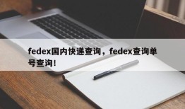 fedex国内快递查询，fedex查询单号查询！